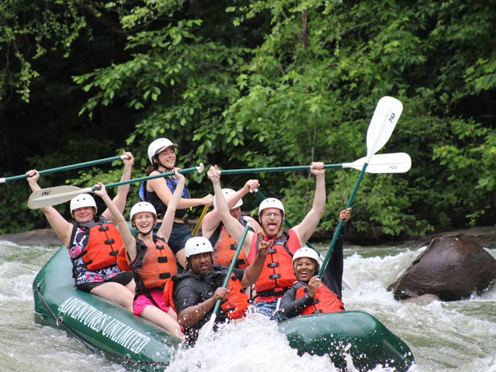 People river rafting