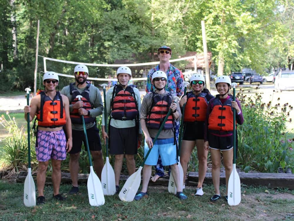 People ready to go rafting