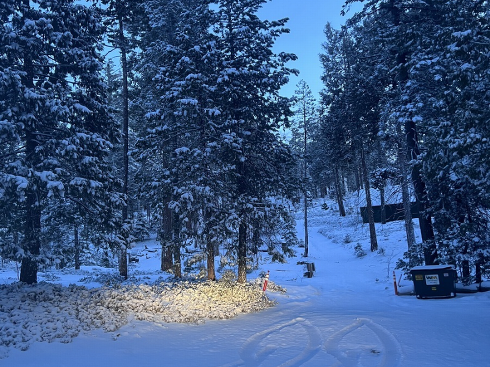 Snowy day at Three Links Campgrounds