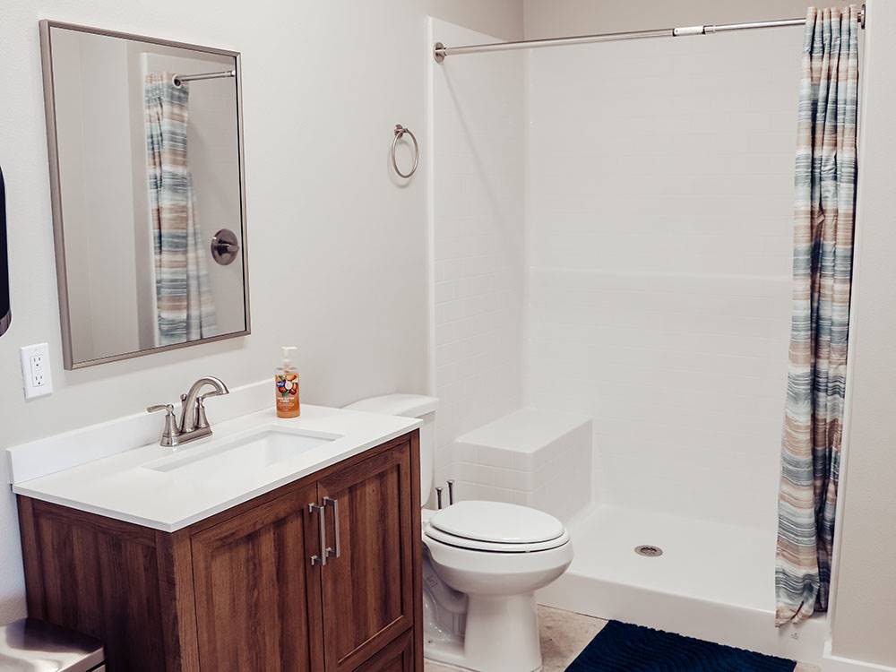 The interior of the bathroom