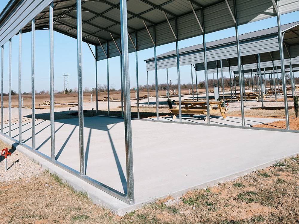 A covered RV area