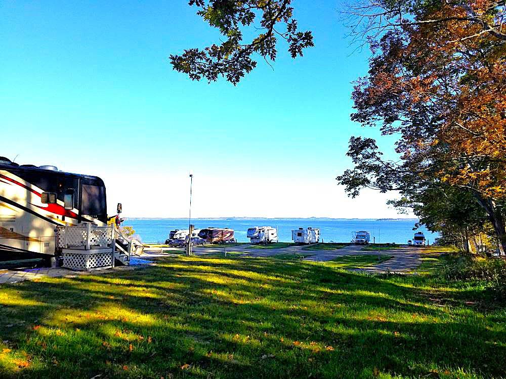 A motorhome in an ocean view site