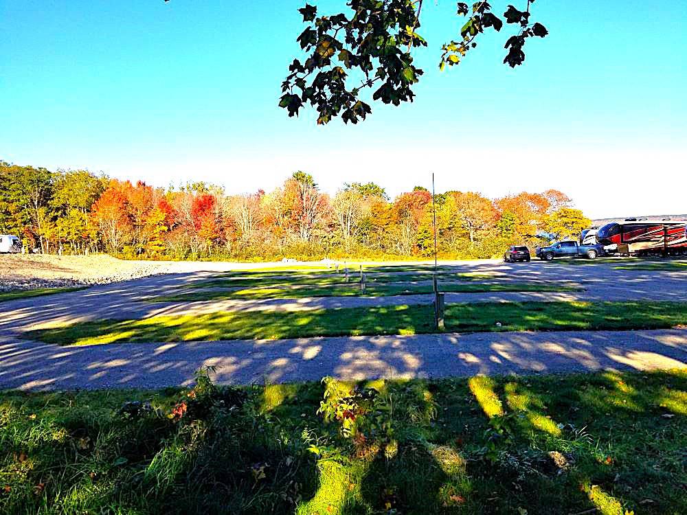 A view of fall trees from the RV sites
