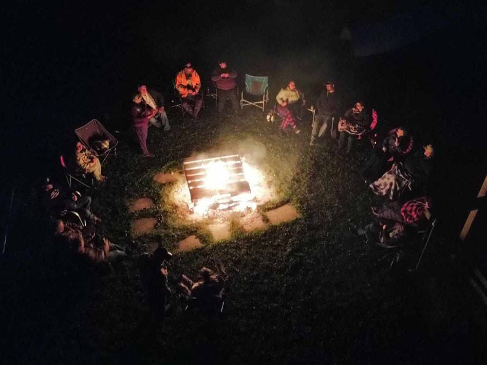Group around the camp fire