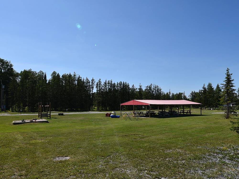 Grass area by the pavilion