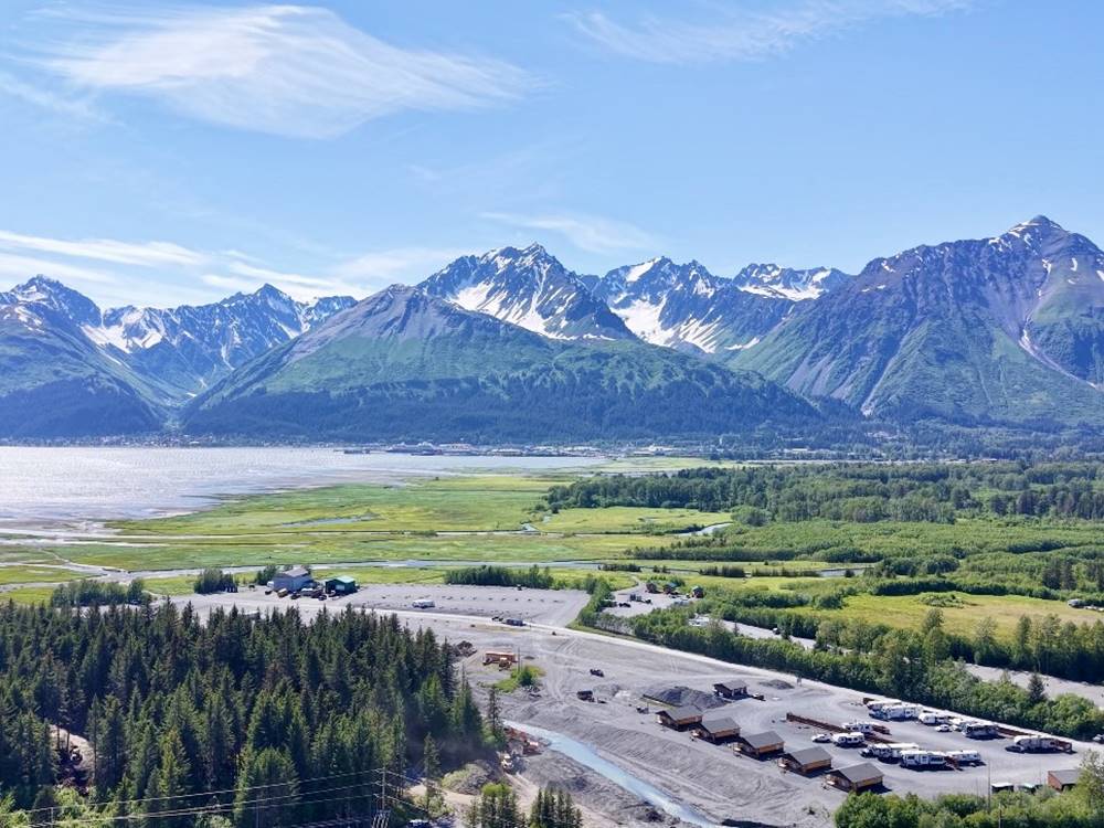 Aerial view of park on Resurrection Bay