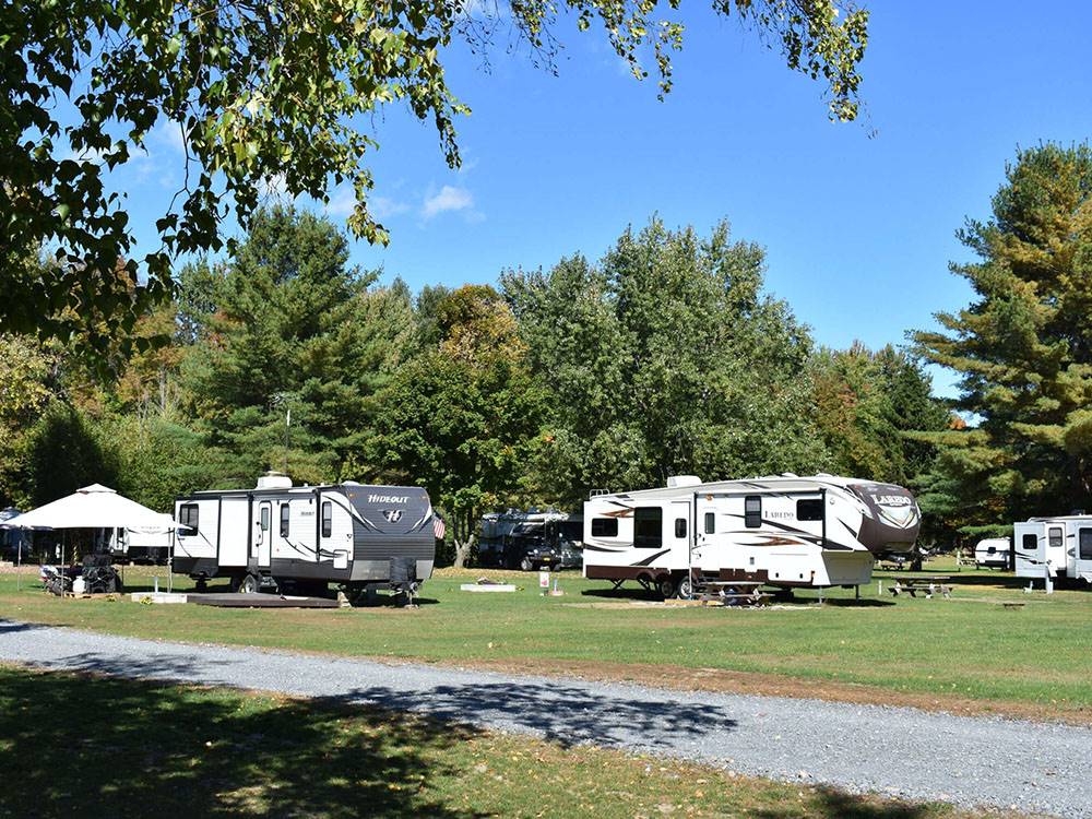 RVs parked at sites