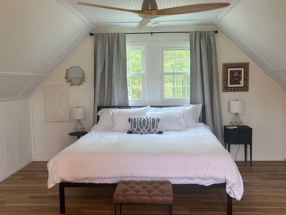 The sleeping area in a rental