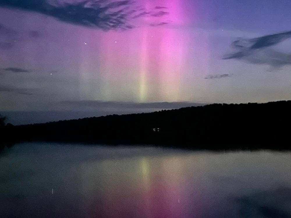 Purple Aurora borealis
