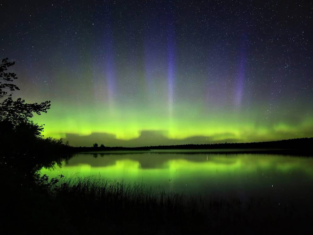 Green Aurora borealis