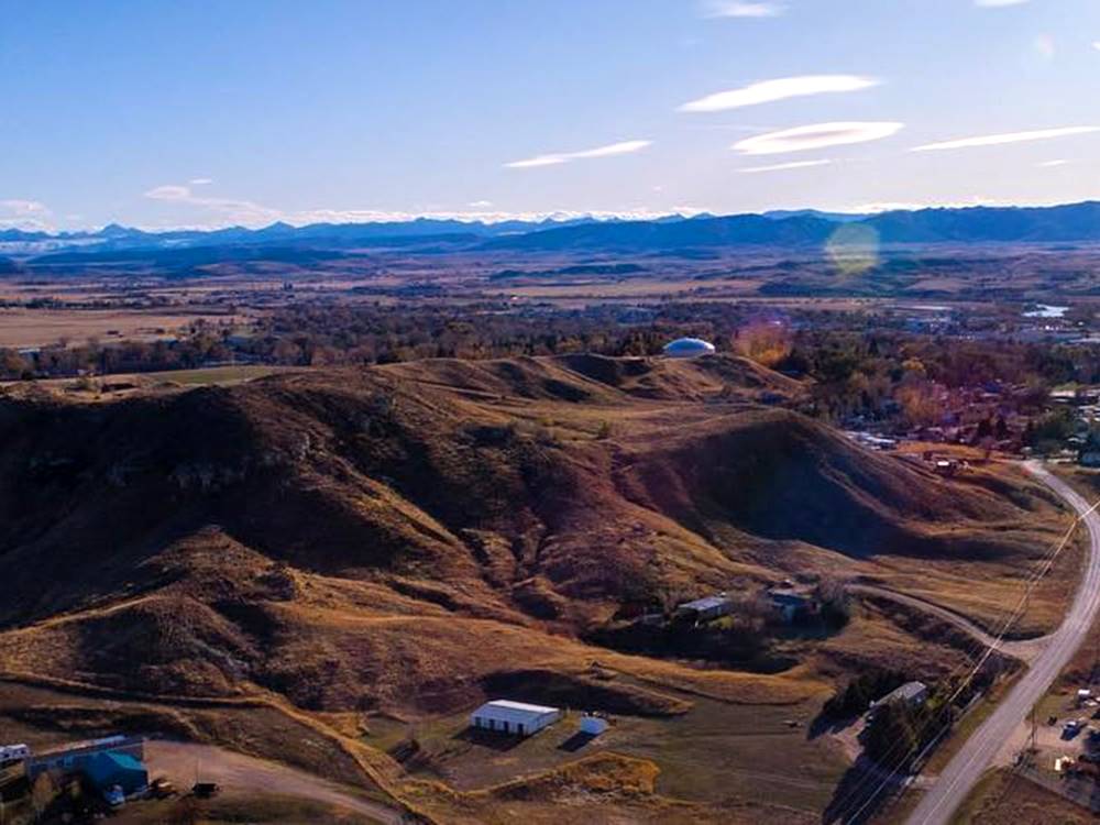 Aerial view of the surrounding area