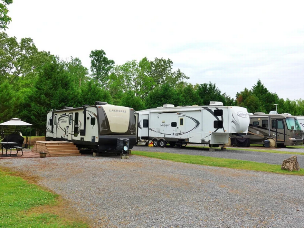 Gravel sites at the park