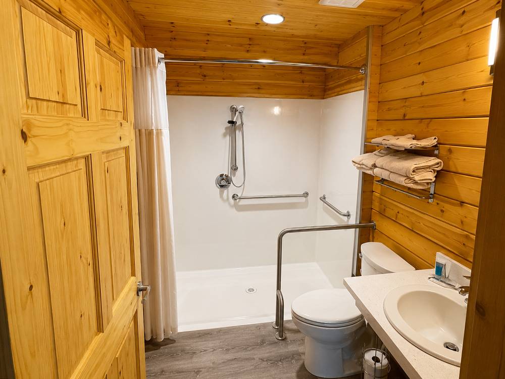 The accessible bathroom in a cabin