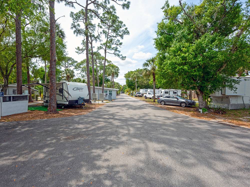 A road leading to RV sites