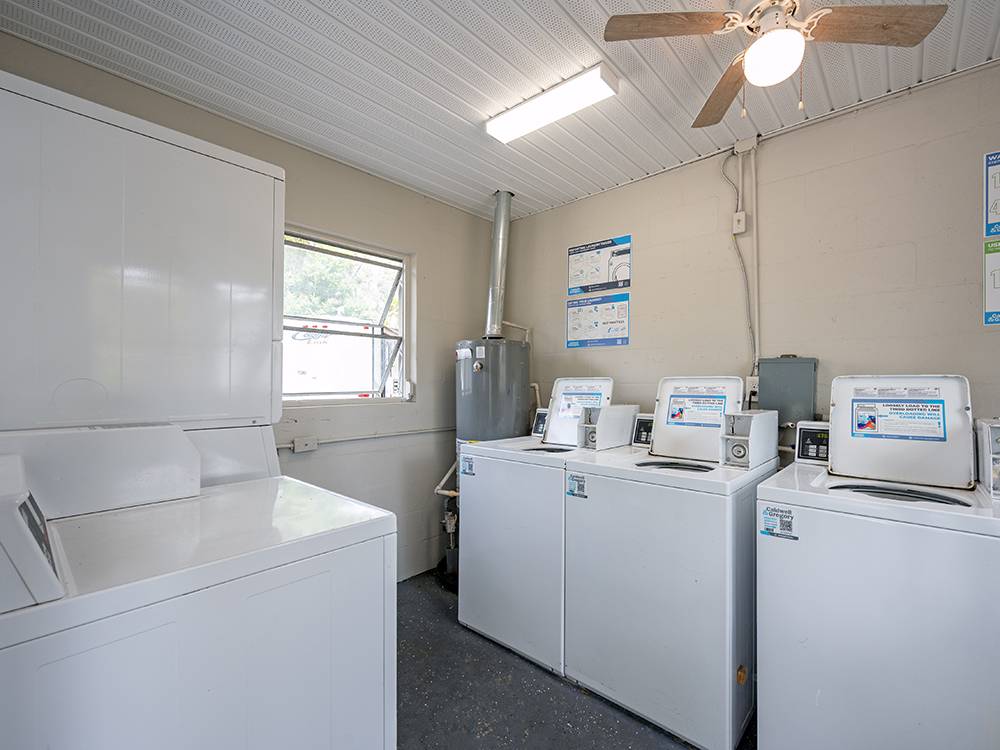 Washers and dryers in the laundry facility