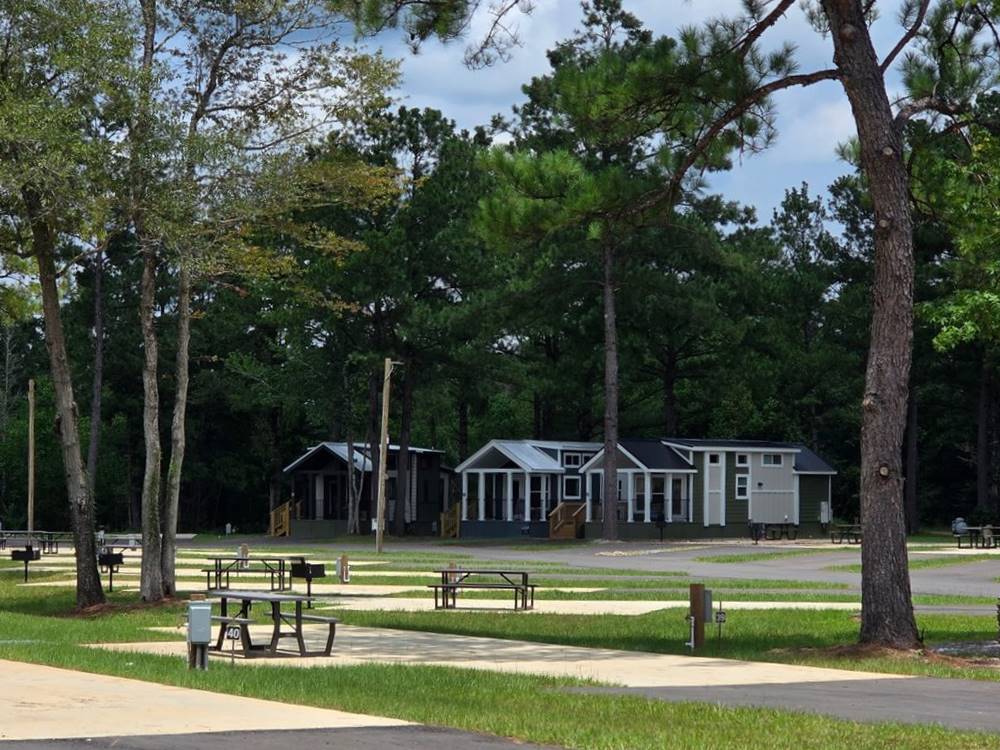 Picnic tables and tiny homes