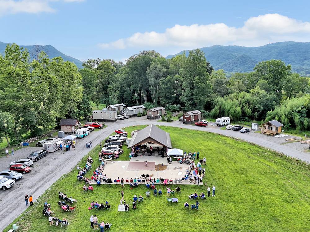 Aerial view of pavilion