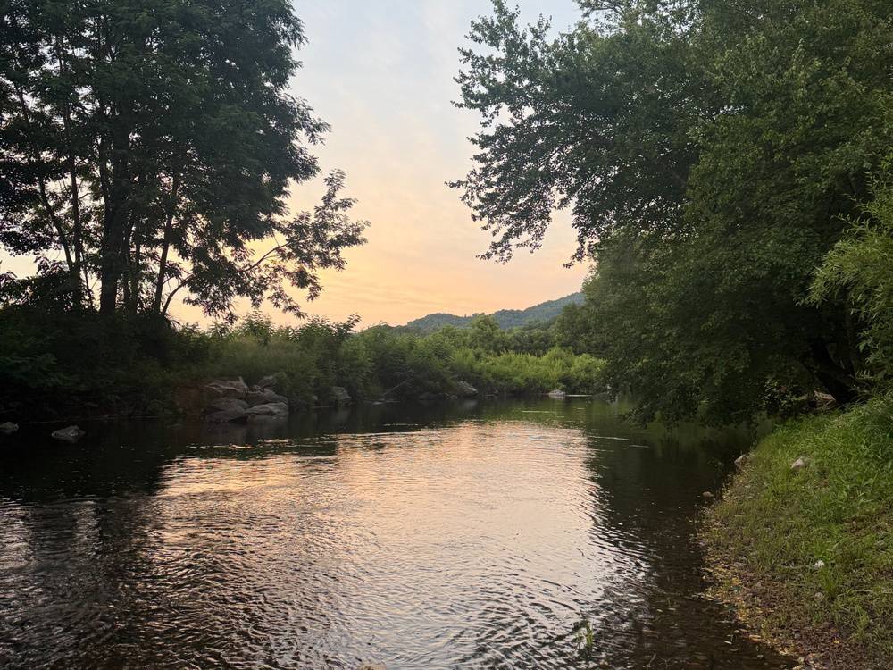 The water at sunset