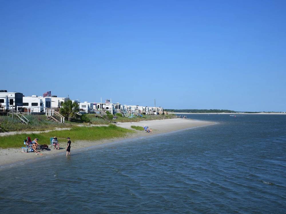 People near the shore