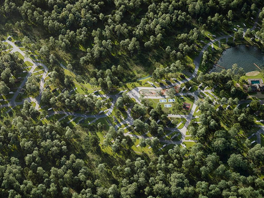 Sky view of the park