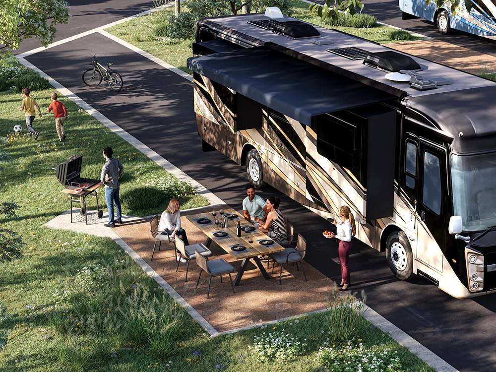 RV parked on paved site