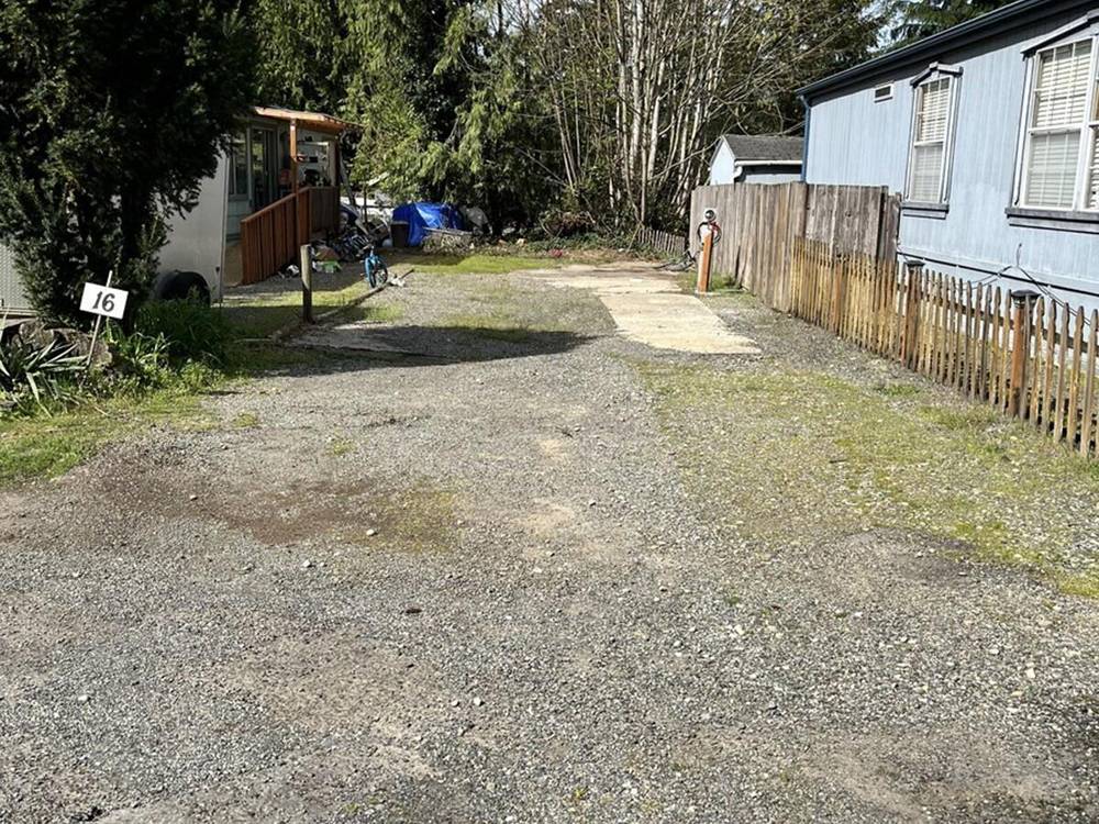 A gravel RV site