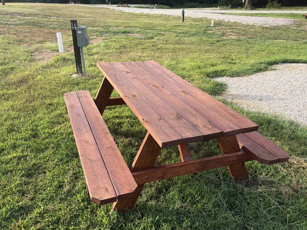 A picnic table at a site