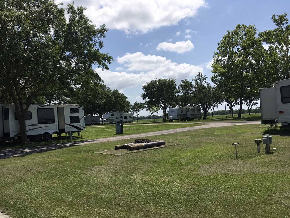 RVs parked onsite near trees at WEEKS ISLAND RV PARK