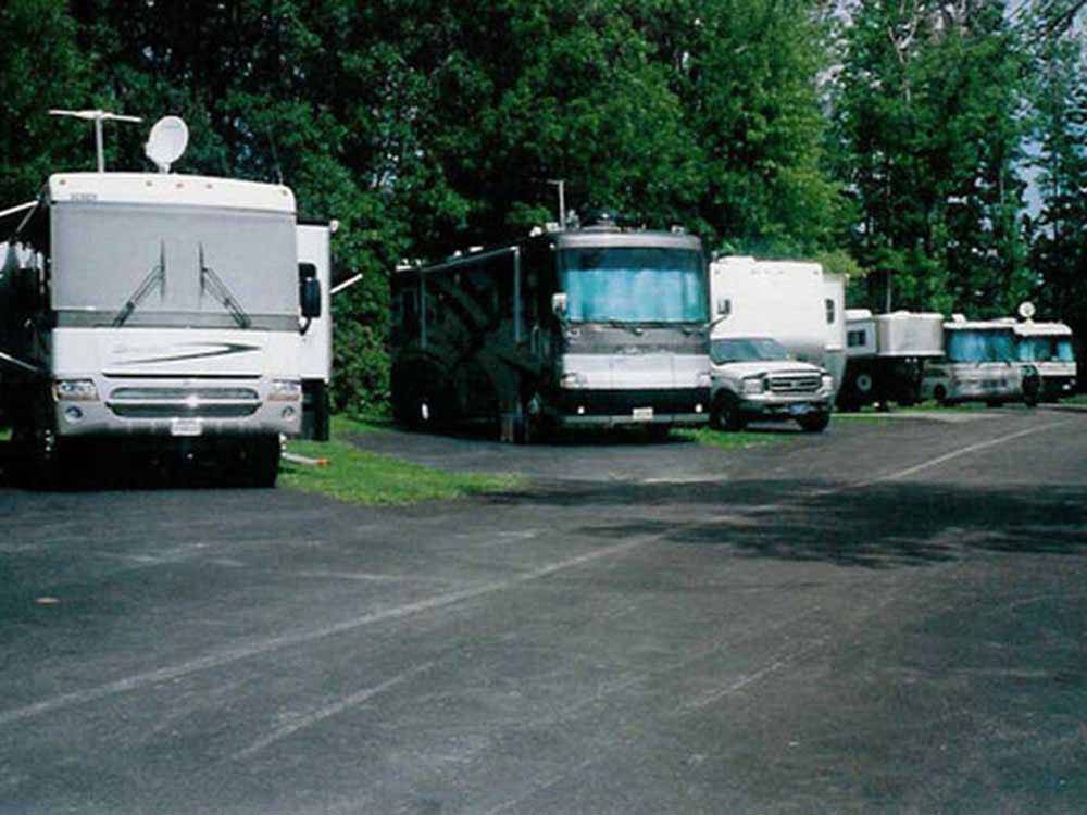RVs parked on paved sites at AA ROYAL MOTEL & CAMPGROUND
