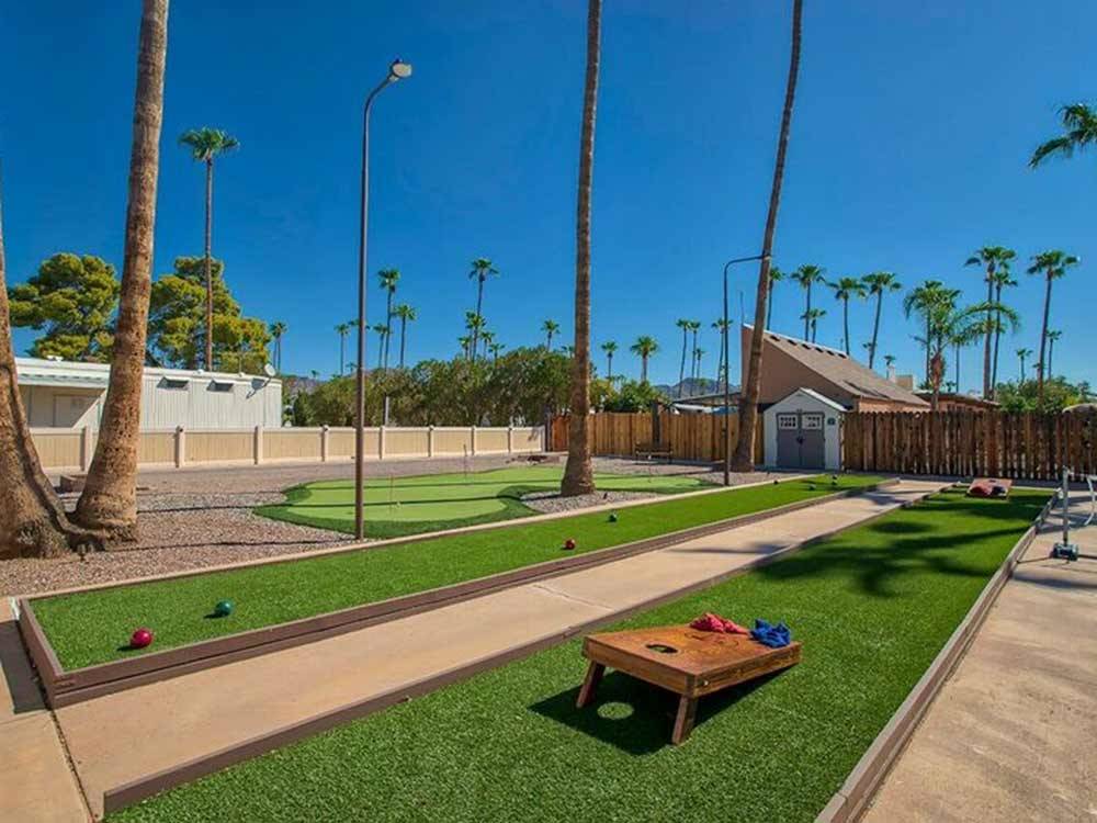 Bowling lanes and putting green at DESERTSCAPE