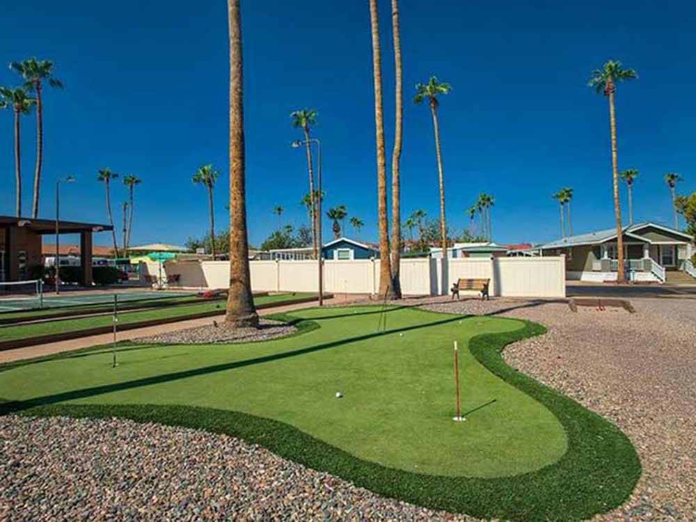 The well manicured putting green at DESERTSCAPE