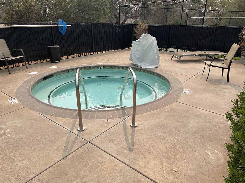 The in ground hot tub at AUBURN GOLD COUNTRY RV PARK