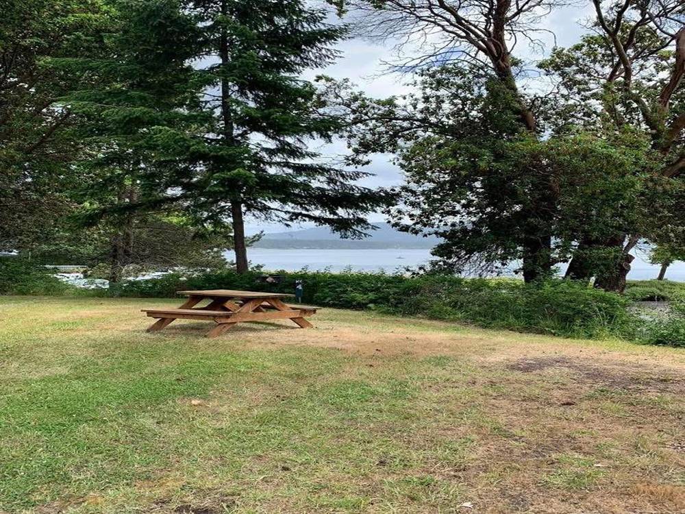 Dry camping site with picnic table