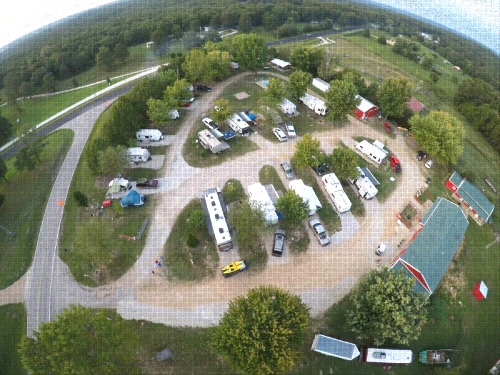 Overhead view at site Candy Cane RV Park