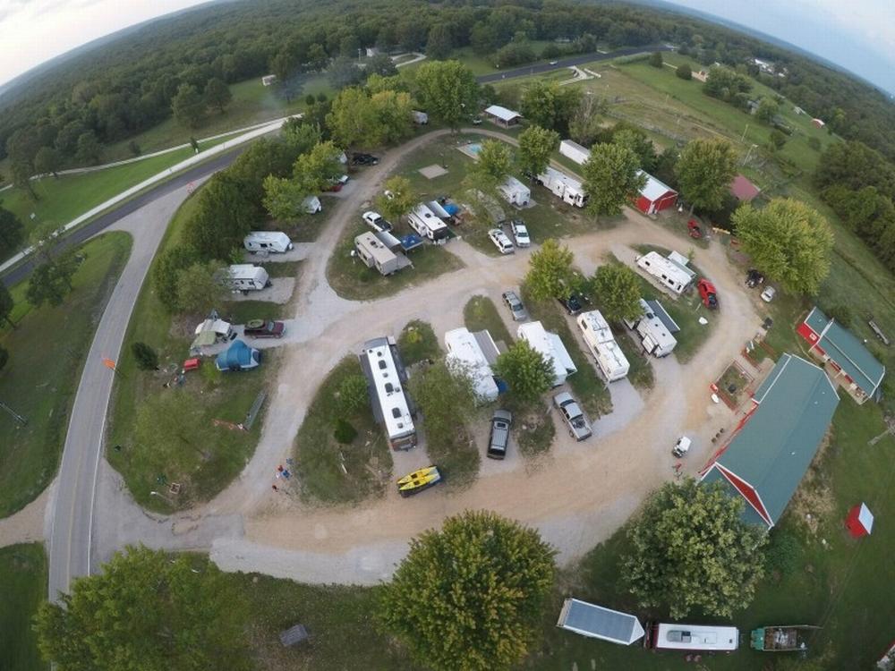 Aerial view of the park Candy Cane RV Park