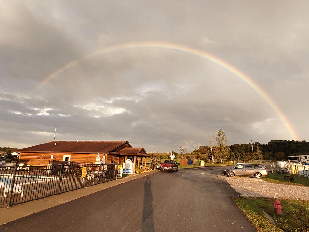 A rainbow over the park at ASHLAND/HUNTINGTON WEST KOA HOLIDAY