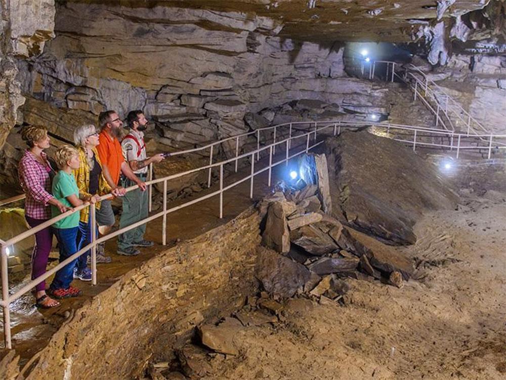 People on a tour at nearby Carter Caves at ASHLAND/HUNTINGTON WEST KOA HOLIDAY