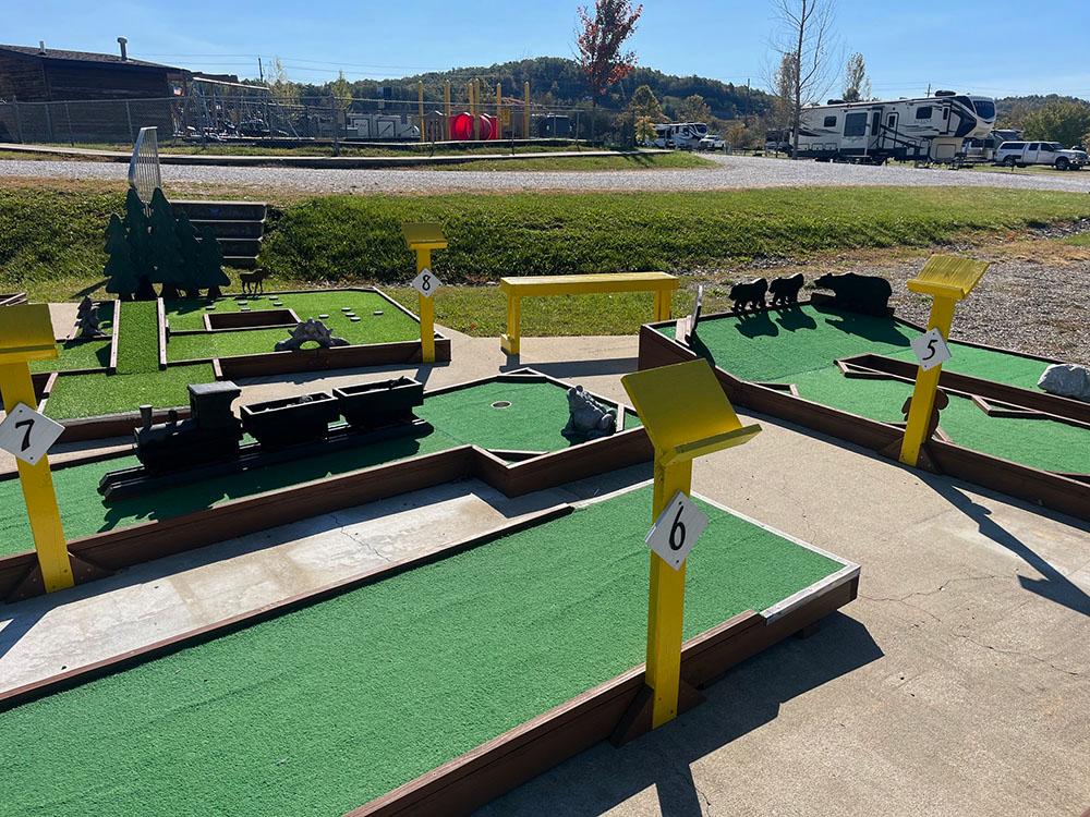 A miniature golf course at ASHLAND/HUNTINGTON WEST KOA HOLIDAY