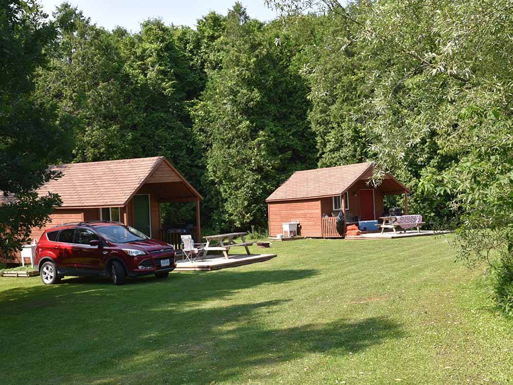 The rental camping cabins at SAUGEEN SPRINGS RV PARK