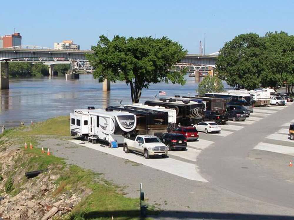 Camping on the water at DOWNTOWN RIVERSIDE RV PARK