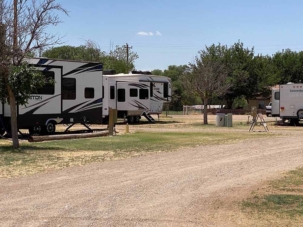 A gravel road to the RV sites at BILLY THE KID MUSEUM