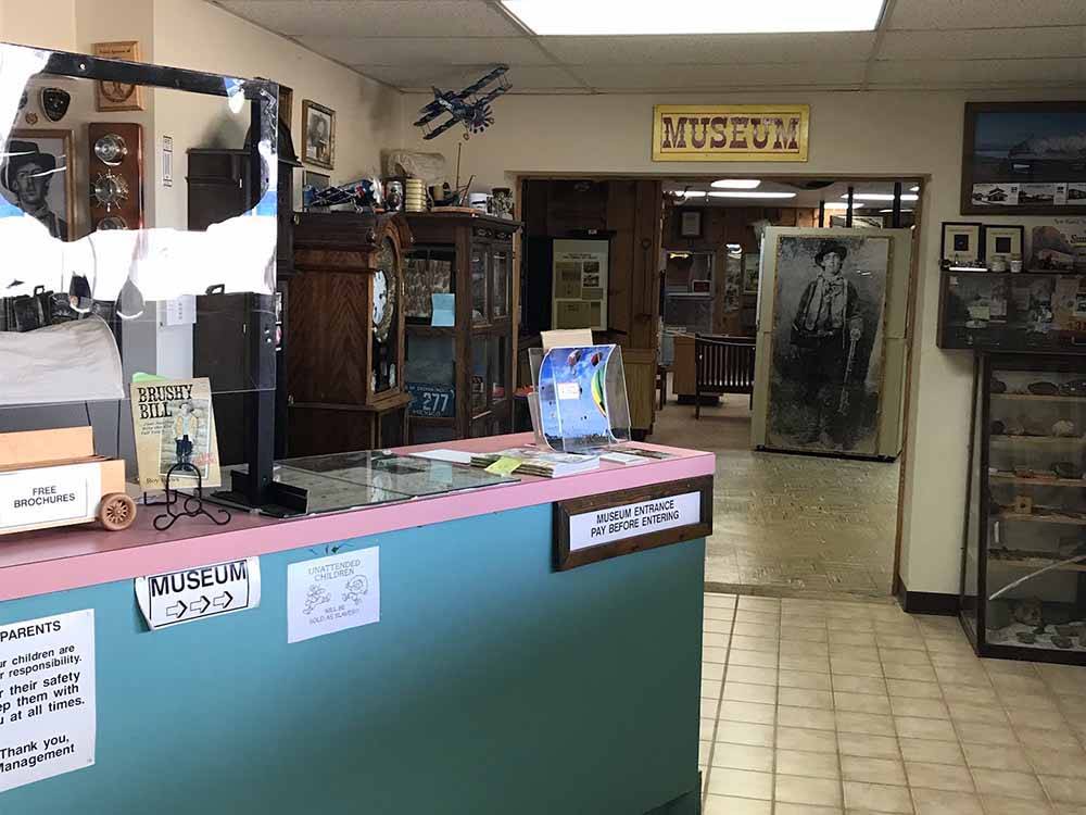 The front desk leading into the museum at BILLY THE KID MUSEUM