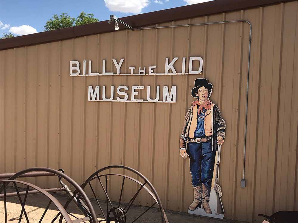 The Billy the Kid sign on the side of the building at BILLY THE KID MUSEUM