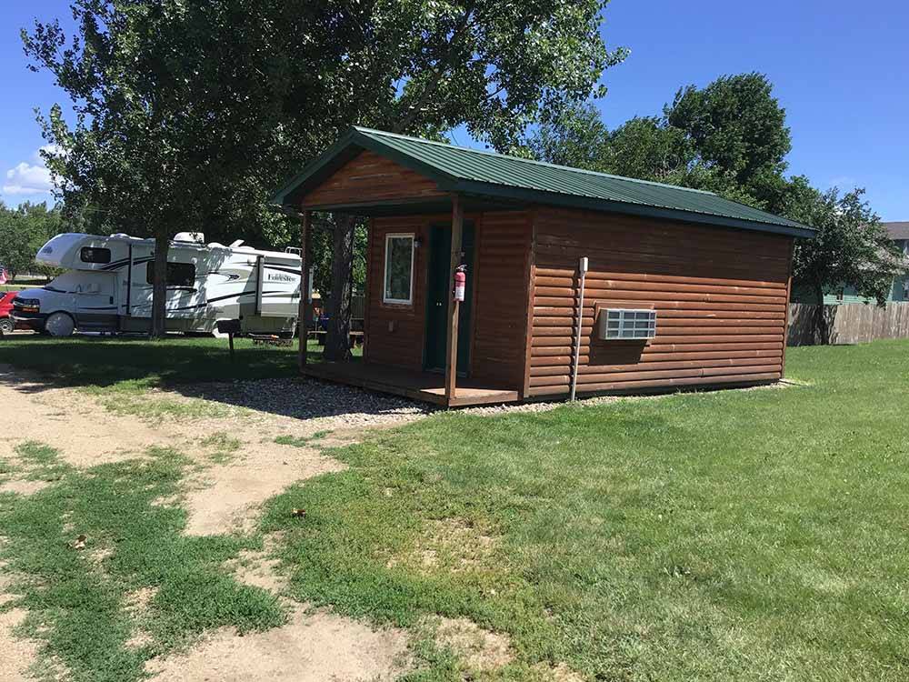 One of the cabin buildings at COUNTY LINE RV PARK & CAMPGROUND