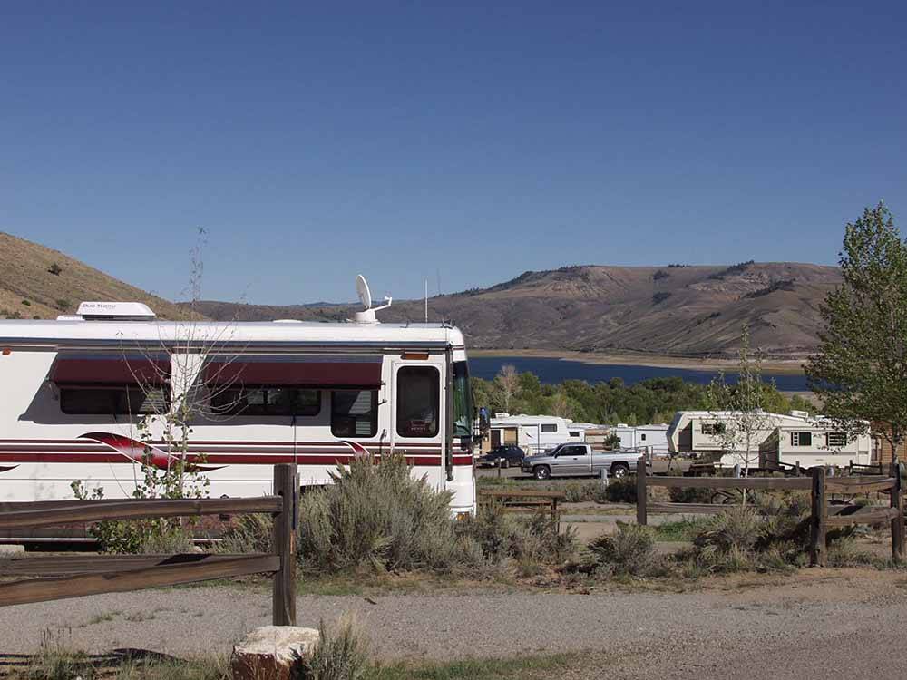 RV parking by the lake at THOUSAND TRAILS BLUE MESA RECREATIONAL RANCH