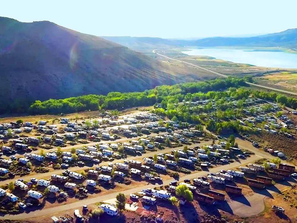 The sun beaming on the RV sites at THOUSAND TRAILS BLUE MESA RECREATIONAL RANCH