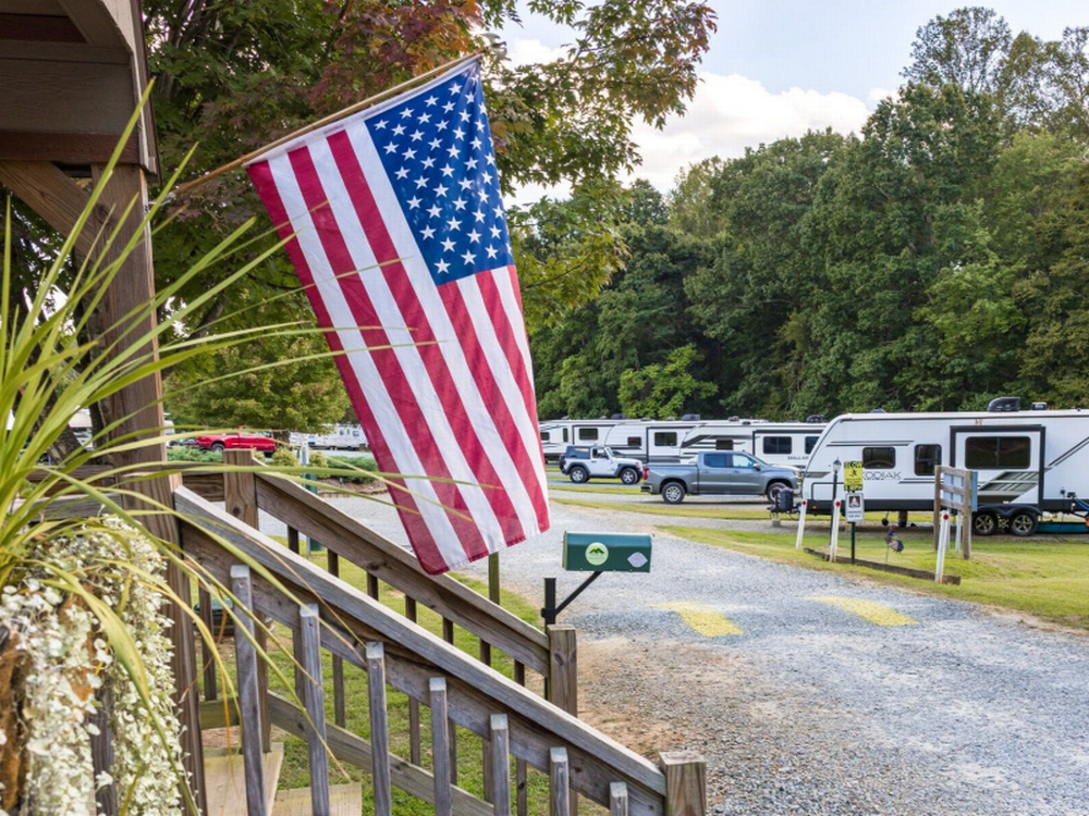 American flag flying at park