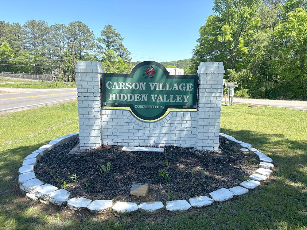 The front entrance sign at CARSON VILLAGE MOBILE HOME & RV PARK