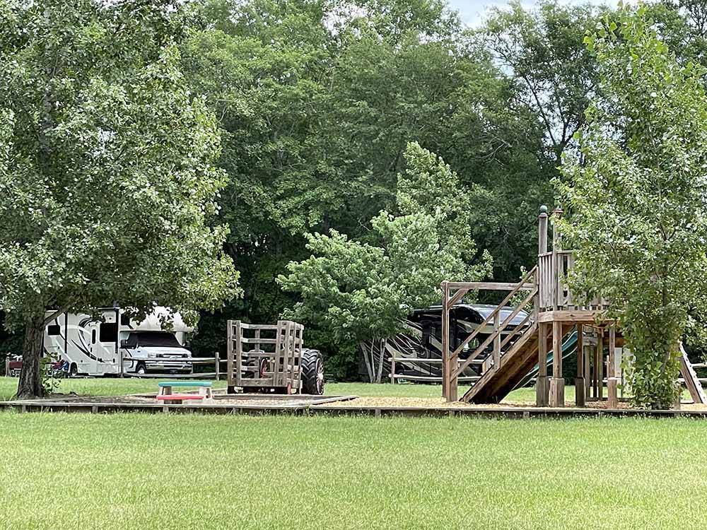 The playground equipment at RIVER BOTTOM FARMS FAMILY CAMPGROUND