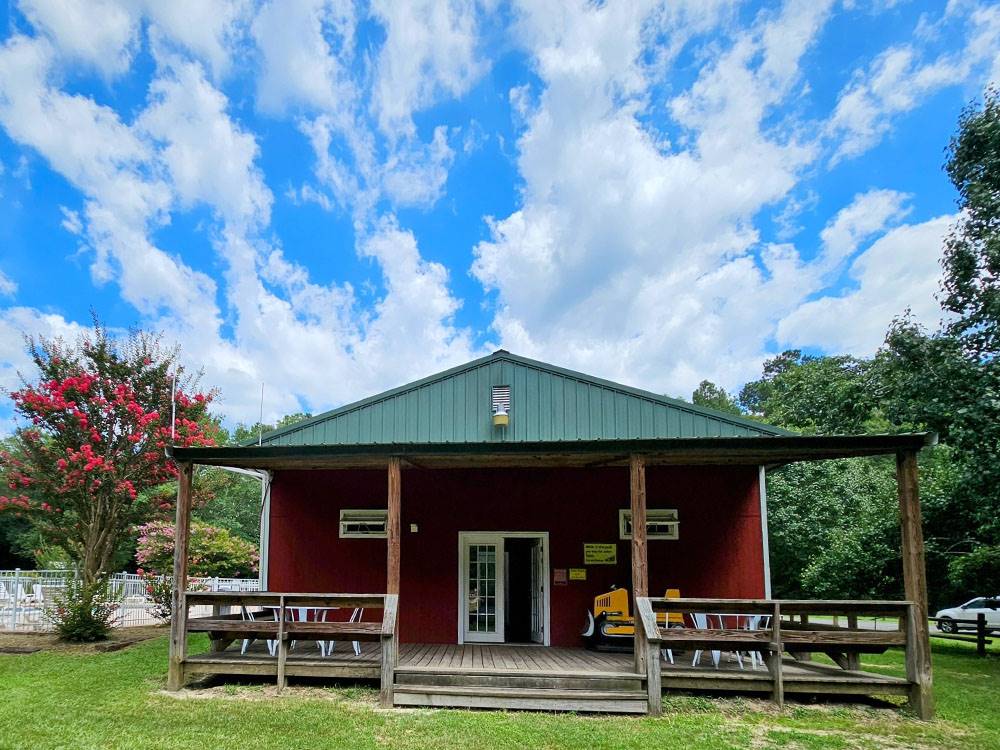 Welcome office at River Bottom Farms Family Campground